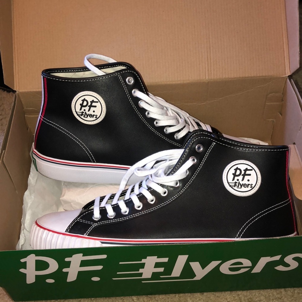 Black Leather Hightop PF Flyers